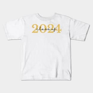 Class Of 2024. Simple Typography 2024 Design for Class Of/ Graduation Design. Gold and Black Kids T-Shirt